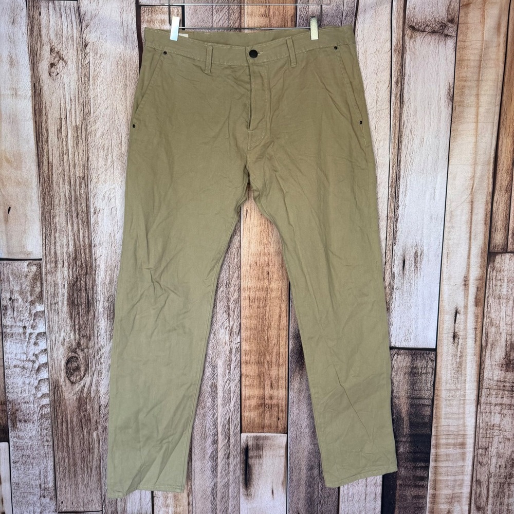 Shockoe Atelier Slim Cotton Stretch Chino Pants Tan Heritage Made USA Waist 38
